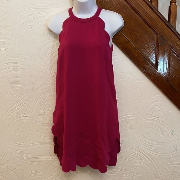 ALC Scallop Trim Keyhole Back Halter Dress 6 - Picture 5 of 10